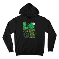 Love ER Tech Life Leopard Shamrock Saint Patrick's Day Hoodie