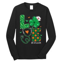 Love ER Tech Life Leopard Shamrock Saint Patrick's Day Long Sleeve Shirt