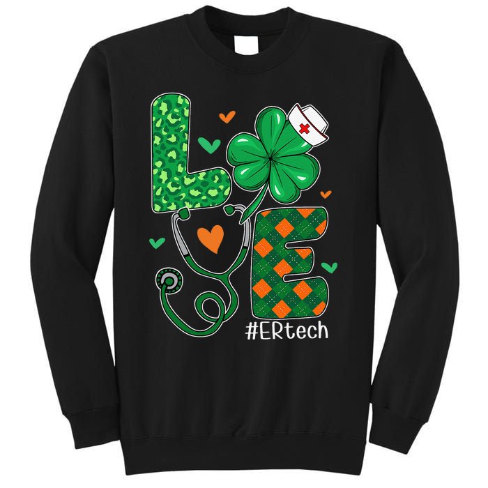 Love ER Tech Life Leopard Shamrock Saint Patrick's Day Sweatshirt