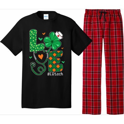 Love ER Tech Life Leopard Shamrock Saint Patrick's Day Pajama Set