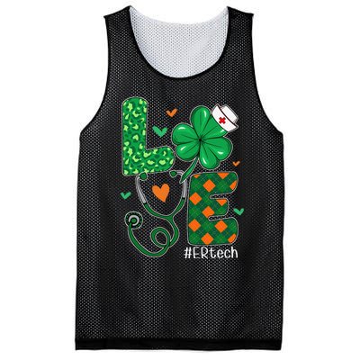 Love ER Tech Life Leopard Shamrock Saint Patrick's Day Mesh Reversible Basketball Jersey Tank