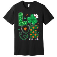 Love ER Tech Life Leopard Shamrock Saint Patrick's Day Premium T-Shirt