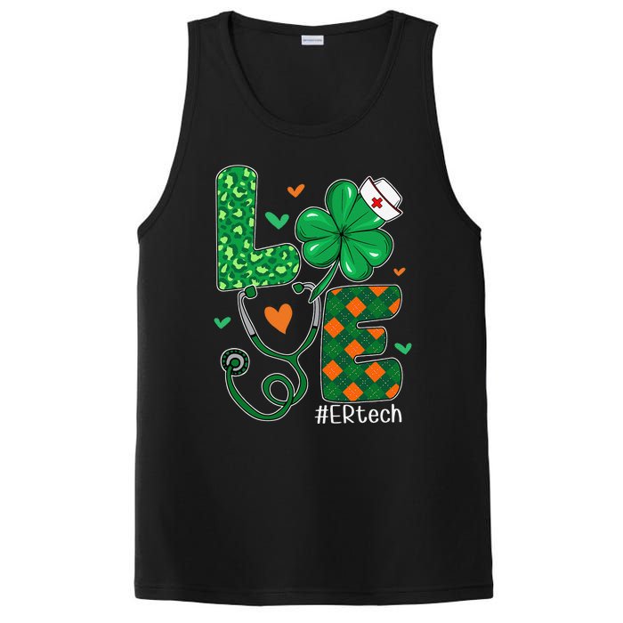 Love ER Tech Life Leopard Shamrock Saint Patrick's Day PosiCharge Competitor Tank