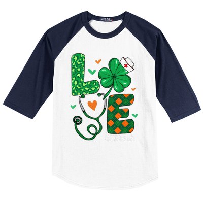 Love ER Tech Life Leopard Shamrock Saint Patrick's Day Baseball Sleeve Shirt