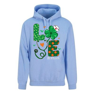 Love ER Tech Life Leopard Shamrock Saint Patrick's Day Unisex Surf Hoodie