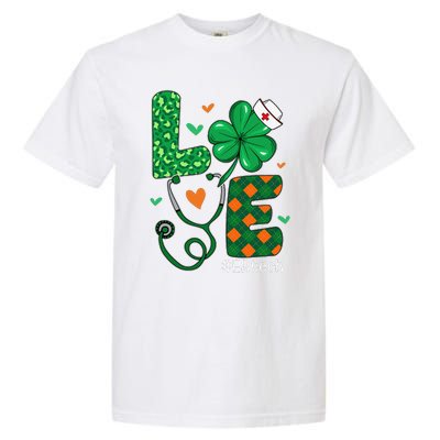 Love ER Tech Life Leopard Shamrock Saint Patrick's Day Garment-Dyed Heavyweight T-Shirt