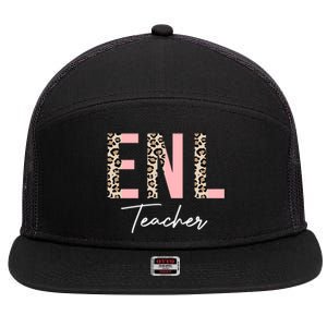 Leopard Enl Teacher Supplies For Teachers Meaningful Gift 7 Panel Mesh Trucker Snapback Hat