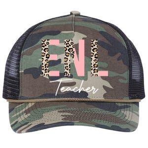 Leopard Enl Teacher Supplies For Teachers Meaningful Gift Retro Rope Trucker Hat Cap