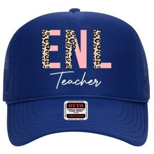 Leopard Enl Teacher Supplies For Teachers Meaningful Gift High Crown Mesh Back Trucker Hat