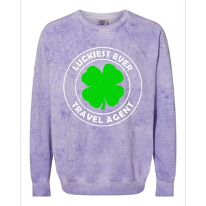 Luckiest Ever Travel Agent Lucky St Patrick's Day Cute Gift Colorblast Crewneck Sweatshirt