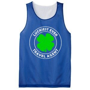 Luckiest Ever Travel Agent Lucky St Patrick's Day Cute Gift Mesh Reversible Basketball Jersey Tank