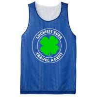 Luckiest Ever Travel Agent Lucky St Patrick's Day Cute Gift Mesh Reversible Basketball Jersey Tank