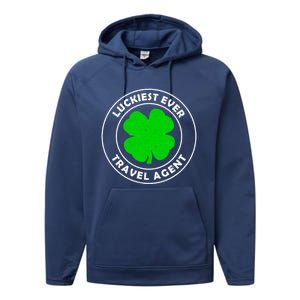 Luckiest Ever Travel Agent Lucky St Patrick's Day Cute Gift Performance Fleece Hoodie