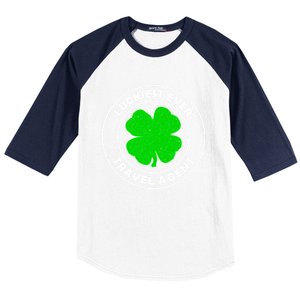 Luckiest Ever Travel Agent Lucky St Patrick's Day Cute Gift Baseball Sleeve Shirt