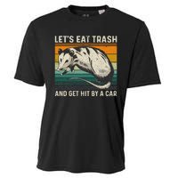 LetS Eat Trash And Get Hit By A Car Retro Vintage Opossum Cooling Performance Crew T-Shirt