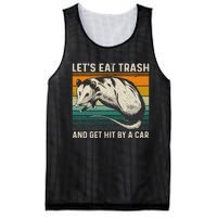 LetS Eat Trash And Get Hit By A Car Retro Vintage Opossum Mesh Reversible Basketball Jersey Tank