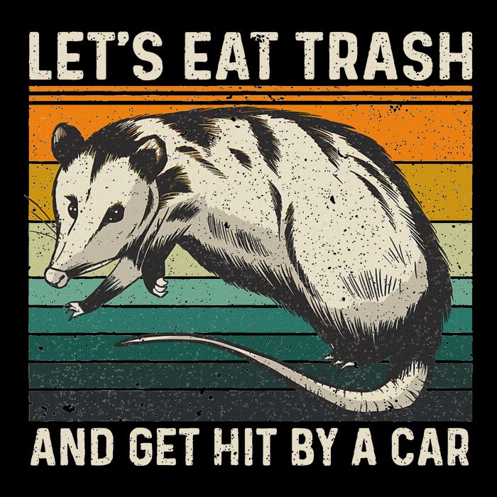 LetS Eat Trash And Get Hit By A Car Retro Vintage Opossum Mousepad