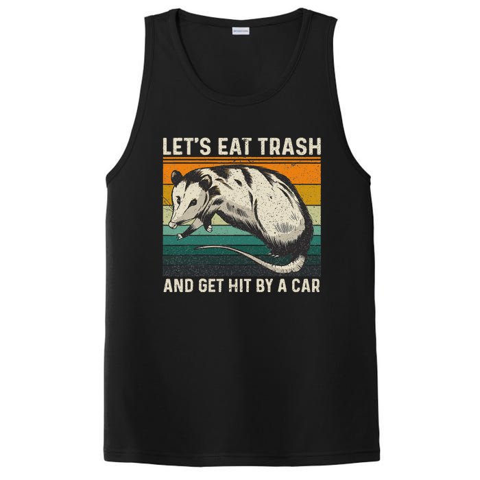 LetS Eat Trash And Get Hit By A Car Retro Vintage Opossum PosiCharge Competitor Tank