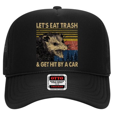 Lets Eat Trash And Get Hit By A Car Gift Vintage Opossum Gift Hat