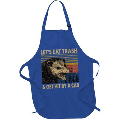 Lets Eat Trash And Get Hit By A Car Gift Vintage Opossum Gift Apron