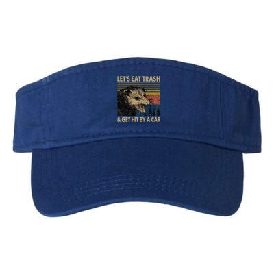 Lets Eat Trash And Get Hit By A Car Gift Vintage Opossum Gift Visor