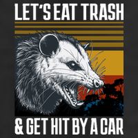 LetS Eat Trash Get Hit By A Car Possum 7 Panel Mesh Trucker Snapback Hat