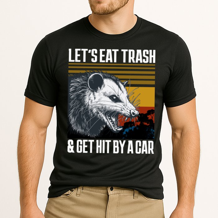 LetS Eat Trash Get Hit By A Car Possum Cooling Performance Crew T-Shirt