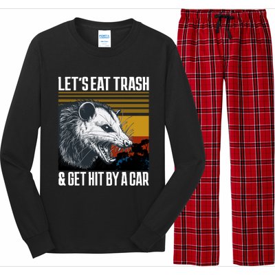 LetS Eat Trash Get Hit By A Car Possum Long Sleeve Pajama Set