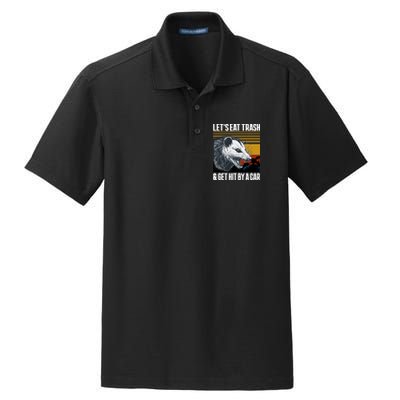 LetS Eat Trash Get Hit By A Car Possum Dry Zone Grid Polo