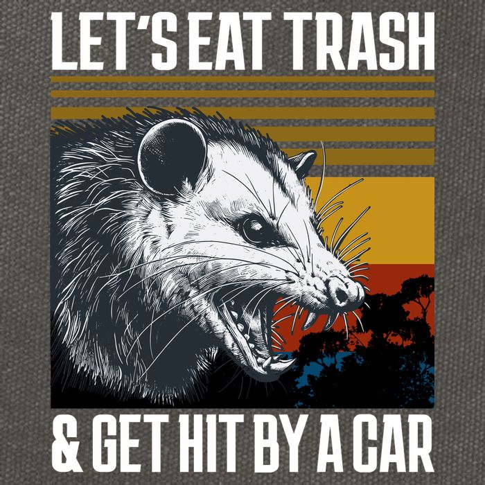 LetS Eat Trash Get Hit By A Car Possum Cotton Canvas Backpack