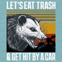 LetS Eat Trash Get Hit By A Car Possum Sueded Cloud Jersey T-Shirt