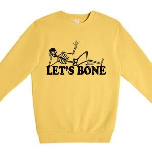 Let's Bone Funny Offensive And Rude Premium Crewneck Sweatshirt