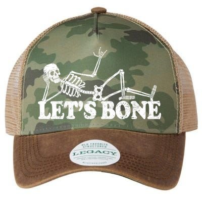 Let's Bone Funny Offensive And Rude Legacy Tie Dye Trucker Hat