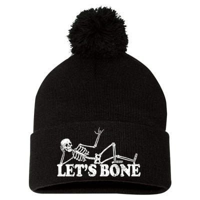 Let's Bone Funny Offensive And Rude Pom Pom 12in Knit Beanie