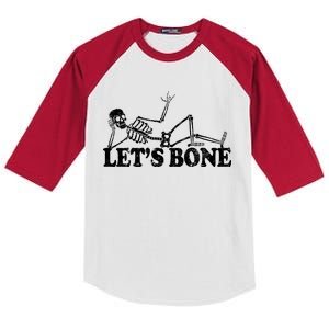 Let's Bone Funny Offensive And Rude Kids Colorblock Raglan Jersey