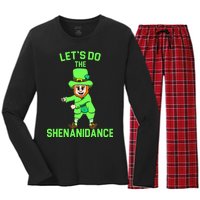 Let's Do The Shenanidance Funny St. Pattys Day Women's Long Sleeve Flannel Pajama Set 