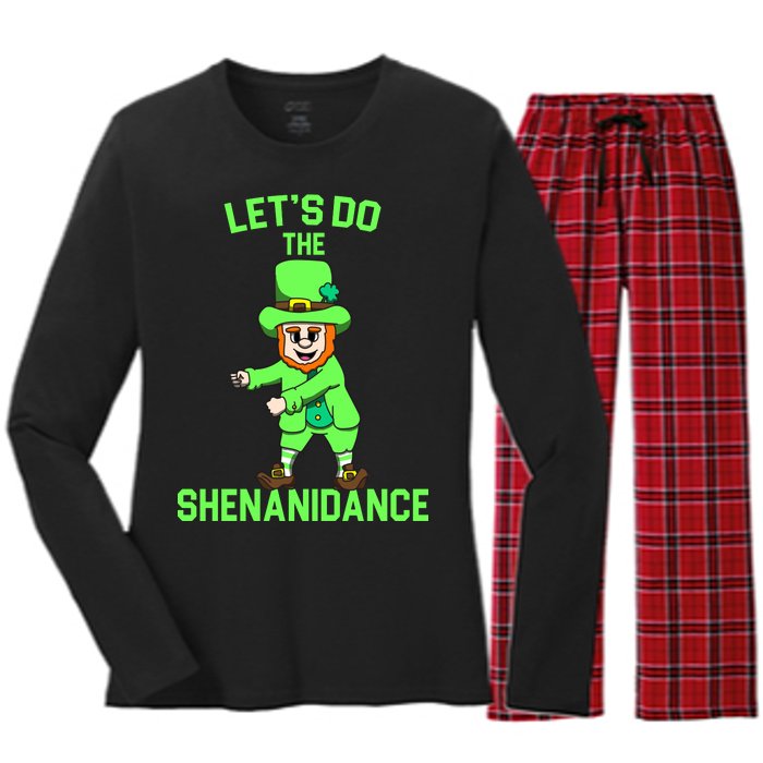 Let's Do The Shenanidance Funny St. Pattys Day Women's Long Sleeve Flannel Pajama Set 