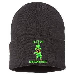 Let's Do The Shenanidance Funny St. Pattys Day Sustainable Knit Beanie