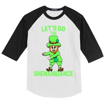 Let's Do The Shenanidance Funny St. Pattys Day Kids Colorblock Raglan Jersey
