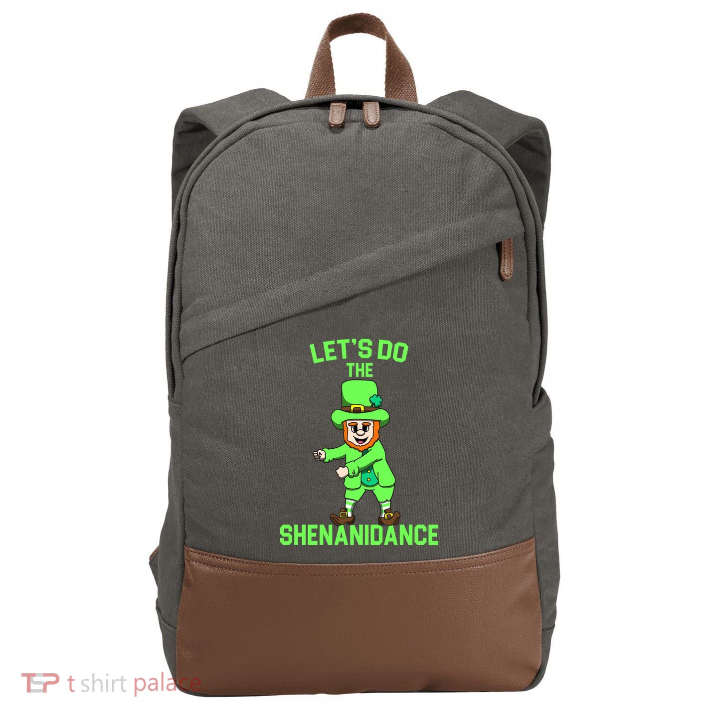 Let's Do The Shenanidance Funny St. Pattys Day Cotton Canvas Backpack