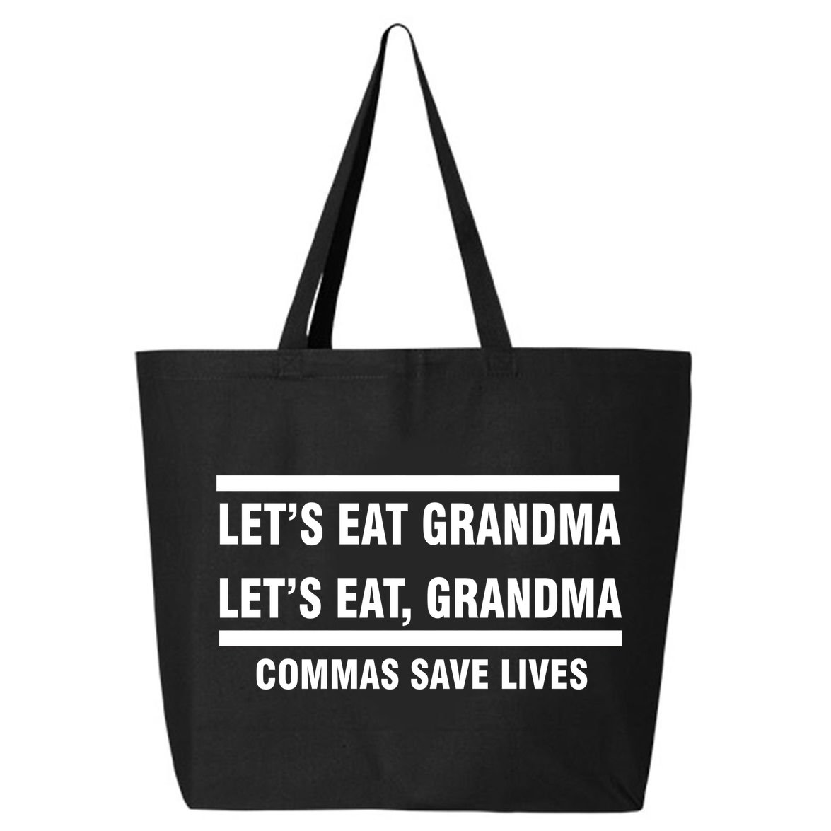 Let's Eat Grandma Commas Save Lives 25L Jumbo Tote