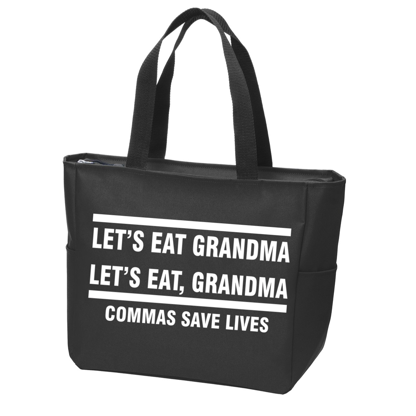 Let's Eat Grandma Commas Save Lives Zip Tote Bag