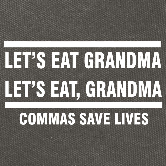 Let's Eat Grandma Commas Save Lives Cotton Canvas Backpack