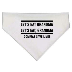 Let's Eat Grandma Commas Save Lives USA-Made Doggie Bandana