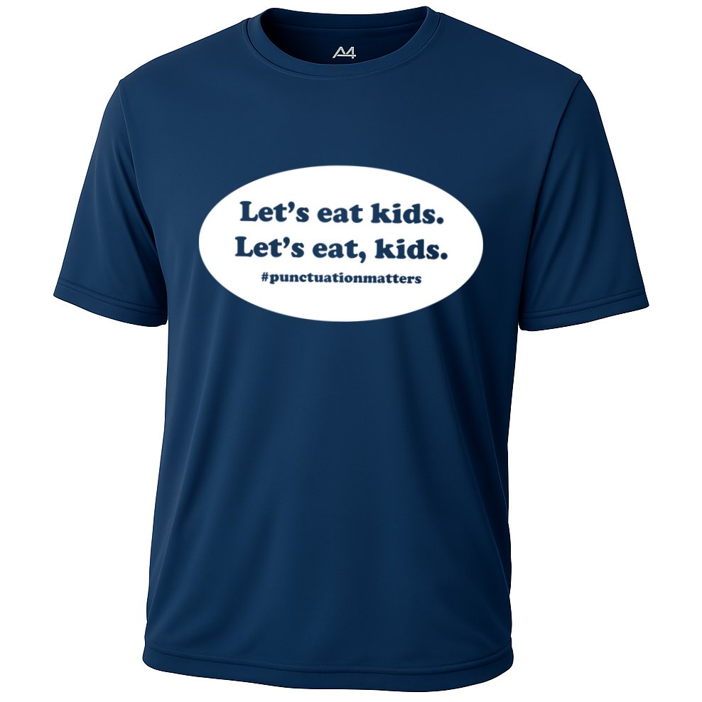 Let's Eat Kids Punctuation Matter Cooling Performance Crew T-Shirt