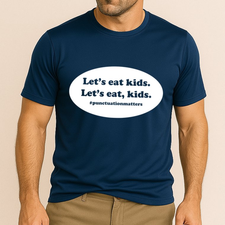 Let's Eat Kids Punctuation Matter Cooling Performance Crew T-Shirt