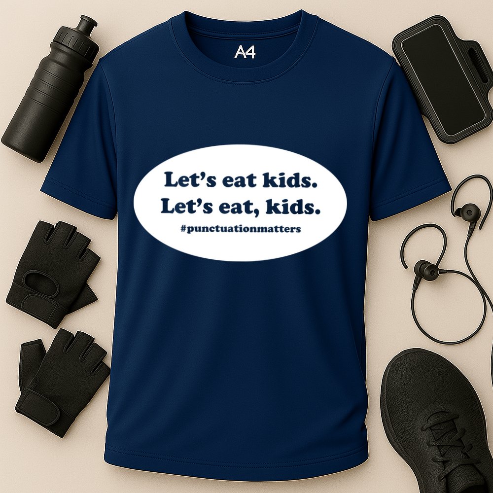 Let's Eat Kids Punctuation Matter Cooling Performance Crew T-Shirt