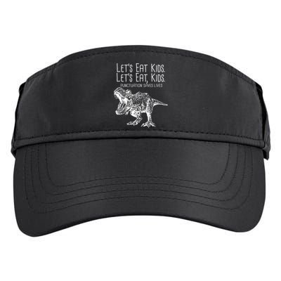 Let's Eat Kids Punctuation Saves Lives Dinosaur Adult Drive Performance Visor
