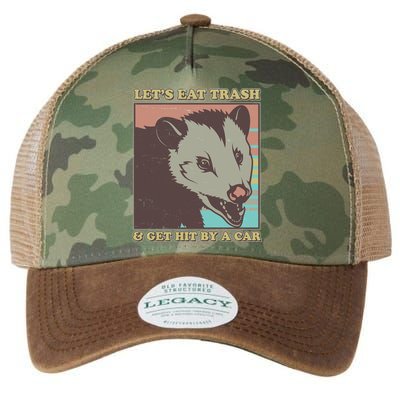Let's Eat Trash And Get Hit By A Car Opossum Legacy Tie Dye Trucker Hat