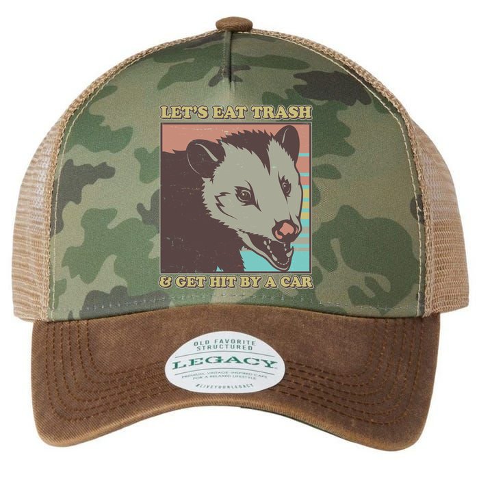 Let's Eat Trash And Get Hit By A Car Opossum Legacy Tie Dye Trucker Hat